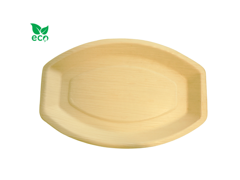 Taca Owalna 35 cm – 25 sztuk Taca Półmisek z Liści Palmowych Deska do Serwowania - obrazek 2