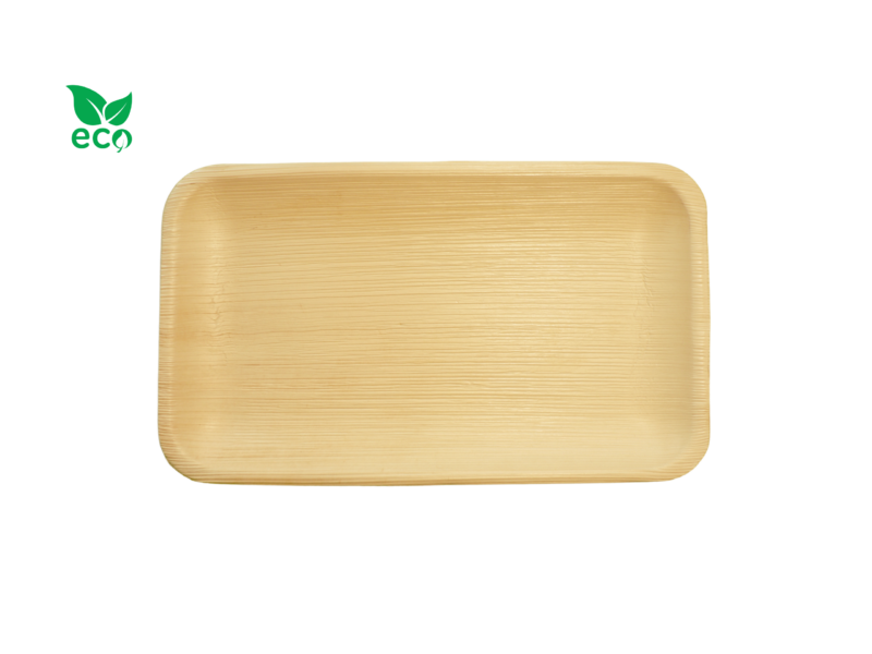 Talerz z Liści Palmowych Prostokątny 23 x 15 cm – 25 sztuk