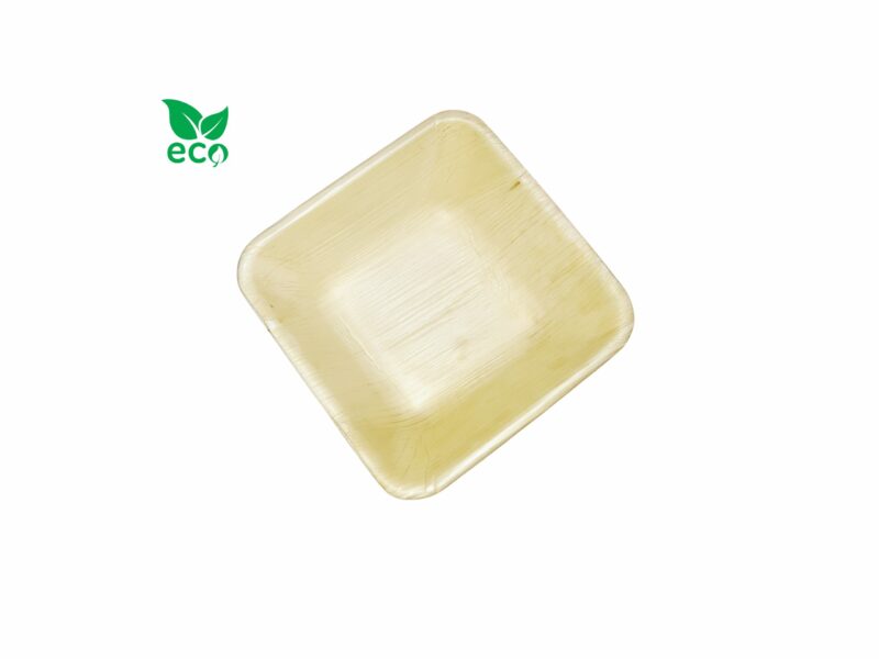 Kwadratowa miska z Liści Palmowych 14 cm – 25 sztuk - obrazek 2