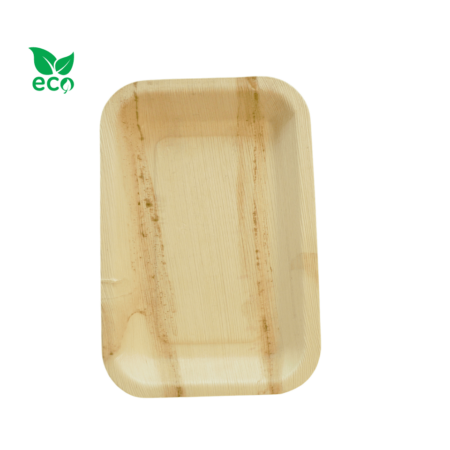 Talerz z Liści Palmowych Prostokątny 23 x 15 cm – 25 sztuk (Głębokie)