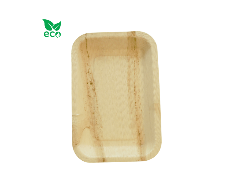 Talerz z Liści Palmowych Prostokątny 23 x 15 cm – 25 sztuk (Głębokie)
